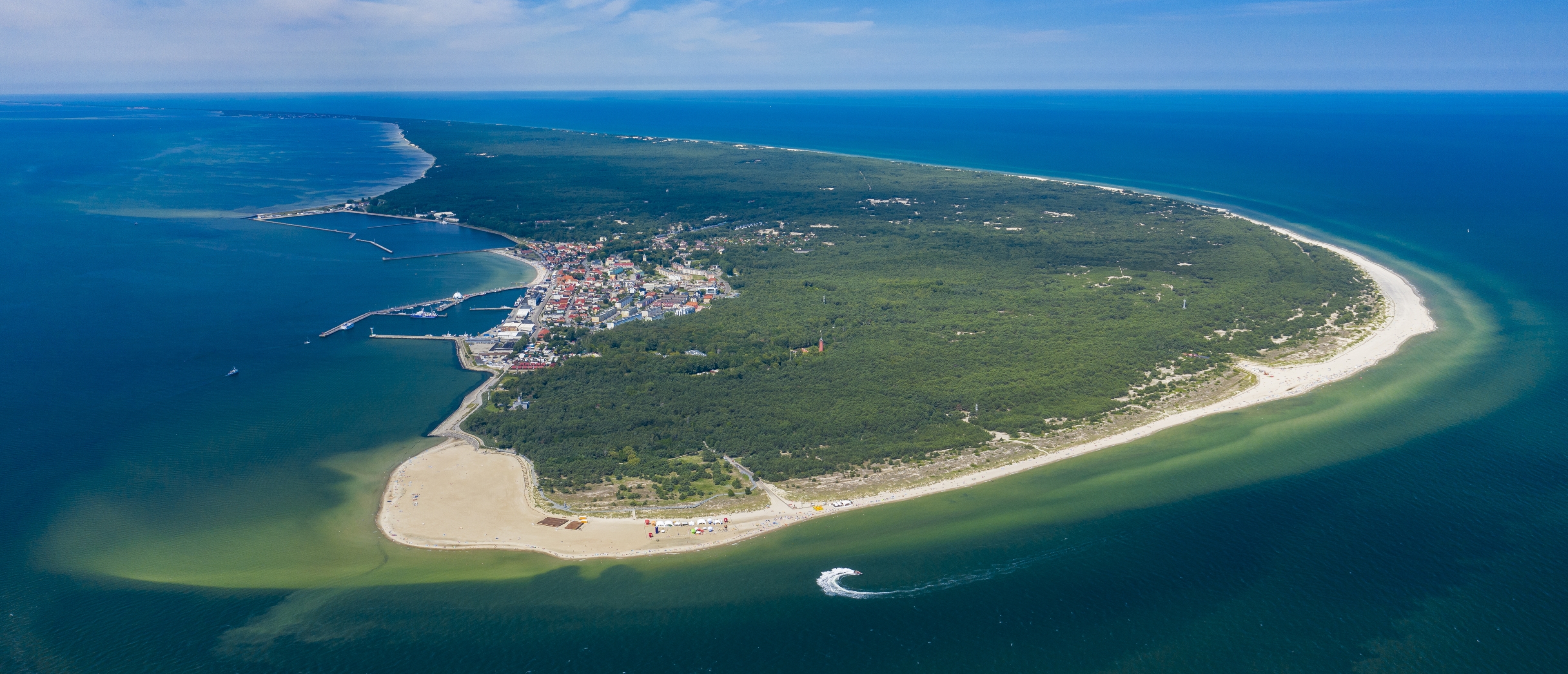 Widok na półwysep helski i miasto Hel
